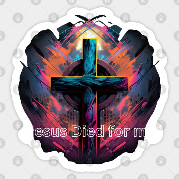 Jesus Died for Me John 3:16 V7 Sticker by Family journey with God